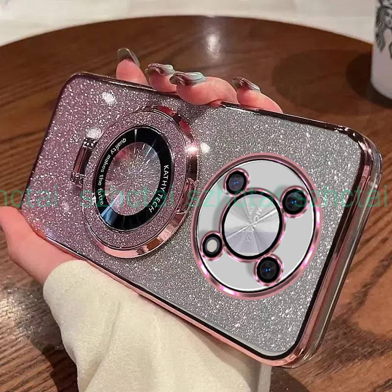 เคสโทรศัพท์ Huawei nova y90 หรูหรา ชุบ แวววาว เคสโทรศัพท์โปร่งใสกันกระแทกพร้อมวงเล็บ เคส Huawei nova