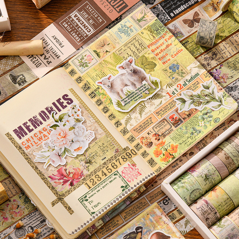 20 ม้วนชนิดบรรจุกล่อง Vinatge วรรณกรรม Series Washi เทปไดอารี่สมุดภาพ Deco DIY สติกเกอร์เทป Masking เทป - รูปที่ 4