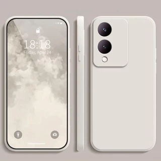 เคส Vivo Y17S 4G สีทึบ Vivo Y17S เคสซิลิโคนป้องกันการตกสีธรรมดาเรียบง่าย YT