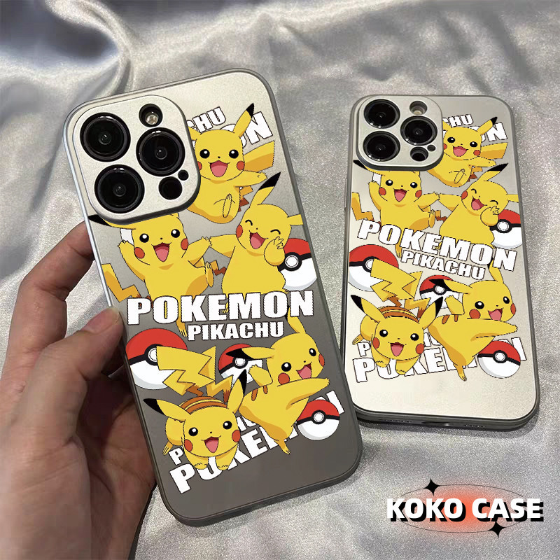 GOOD CASE สินค้า1บาท IPHONE 11 13 15 14 12 Pro Max 14 6 7 Plus X XR XS MAX SEชุบโลหะ มีความสุข Pikachu TPU กรณีโทรศัพท์