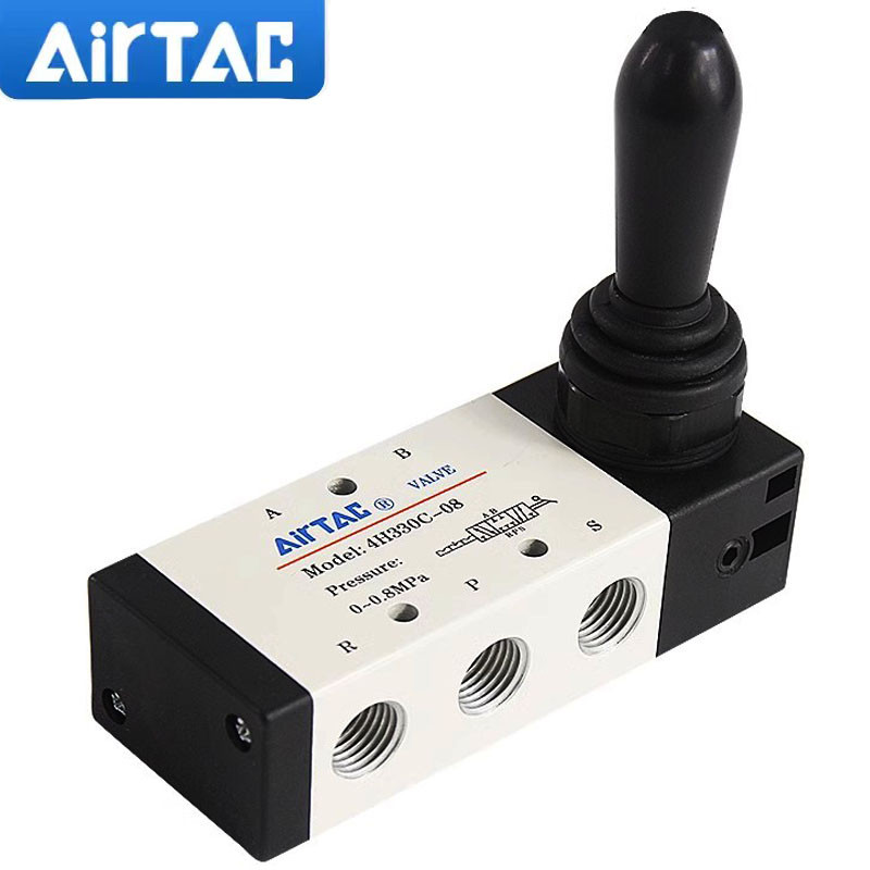 Airtac วาล์วคันโยกวาล์วแบบแมนนวลนิวเมติกดั้งเดิม 4H210 4HA230 4H310 4HA330 ควบคุมวาล์วอากาศ