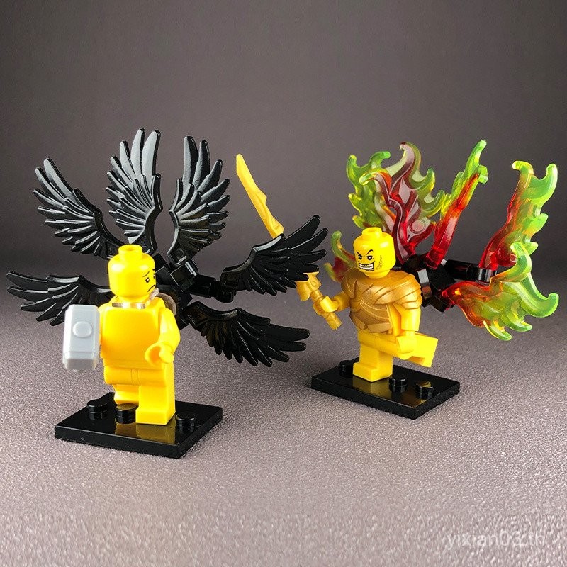 Moc อนุภาคขนาดเล็กประกอบบล็อกพลาสติกปีกมนุษย์นางฟ้าเด็กปริศนา DIY ของเล่นสร้างสรรค์