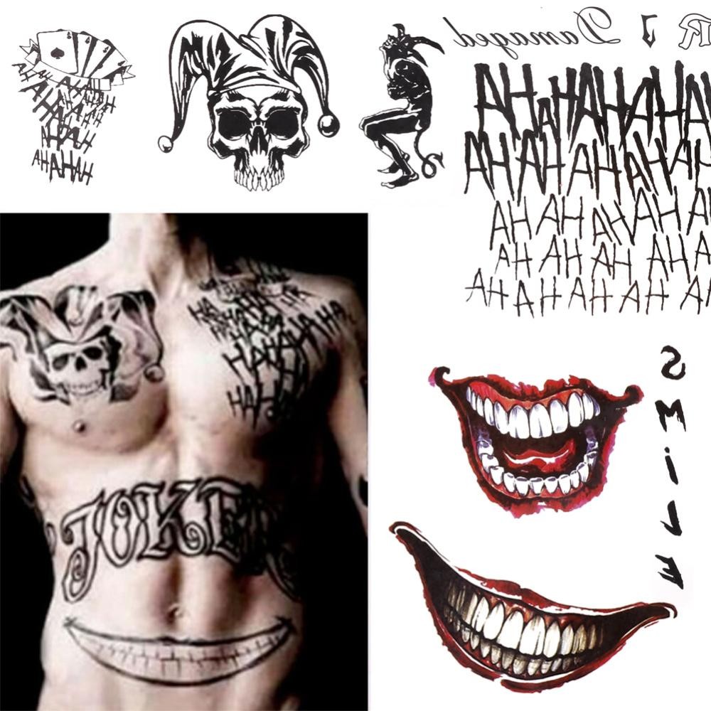 JULIEFASHION 1Sheep ฮาโลวีน Batman คอสเพลย์ Squad Joker ประเภทชั่วคราว Tattoo สติกเกอร์ Body Art ชุด G4X6 - รูปที่ 6