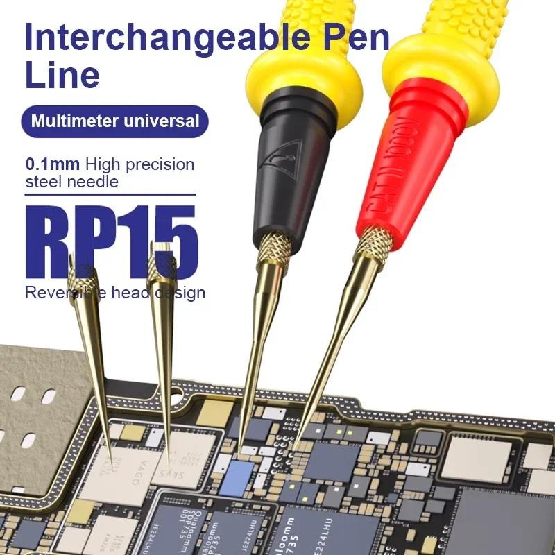 MECHANIC RP15 1000v 20A สแตนเลสสตีลมัลติมิเตอร์ปากกาลวดเปลี่ยนได้ Universal Fine Point เข็ม Soft Test Probe