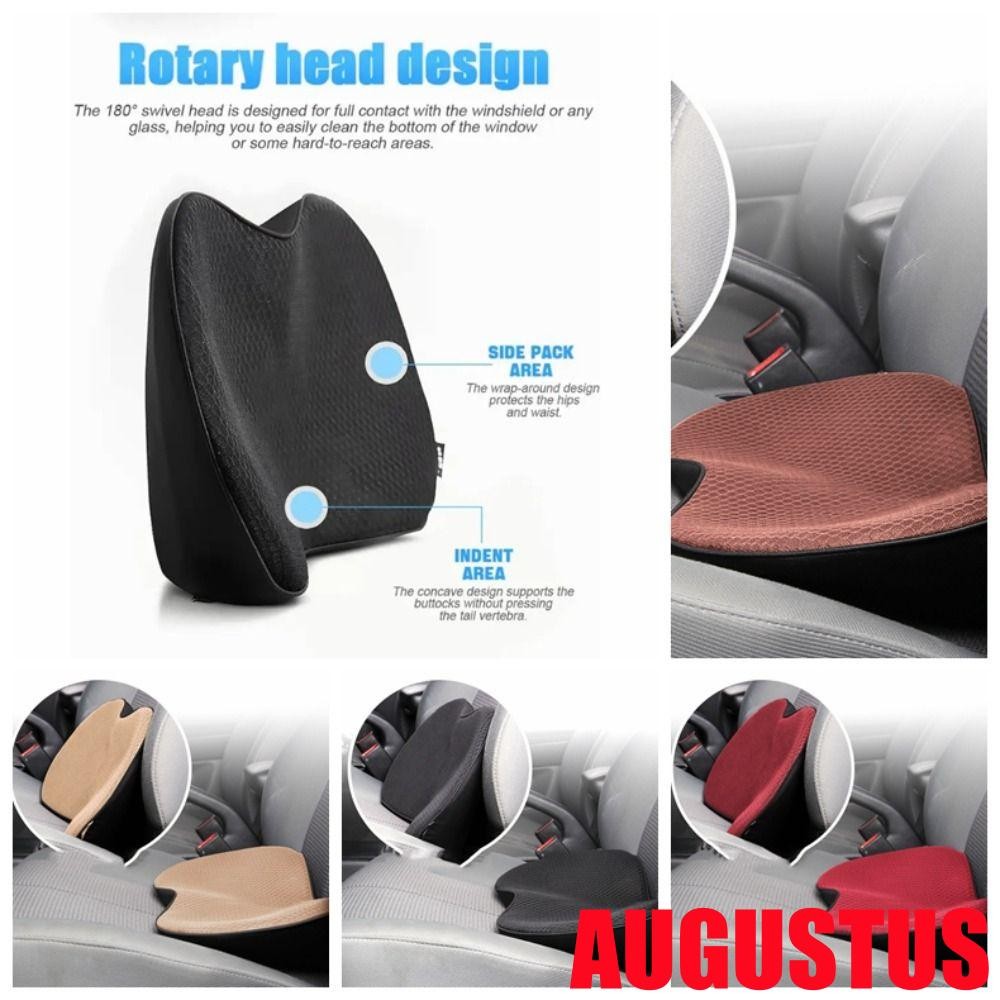 Augustus เบาะรองนั่งเพิ่มความสูงในรถยนต์, Back Discomfort Relief Lumbar Support Driver Back Discomfort Relief Cushion, Auto Part หนาลื่น Breathable All Seasons