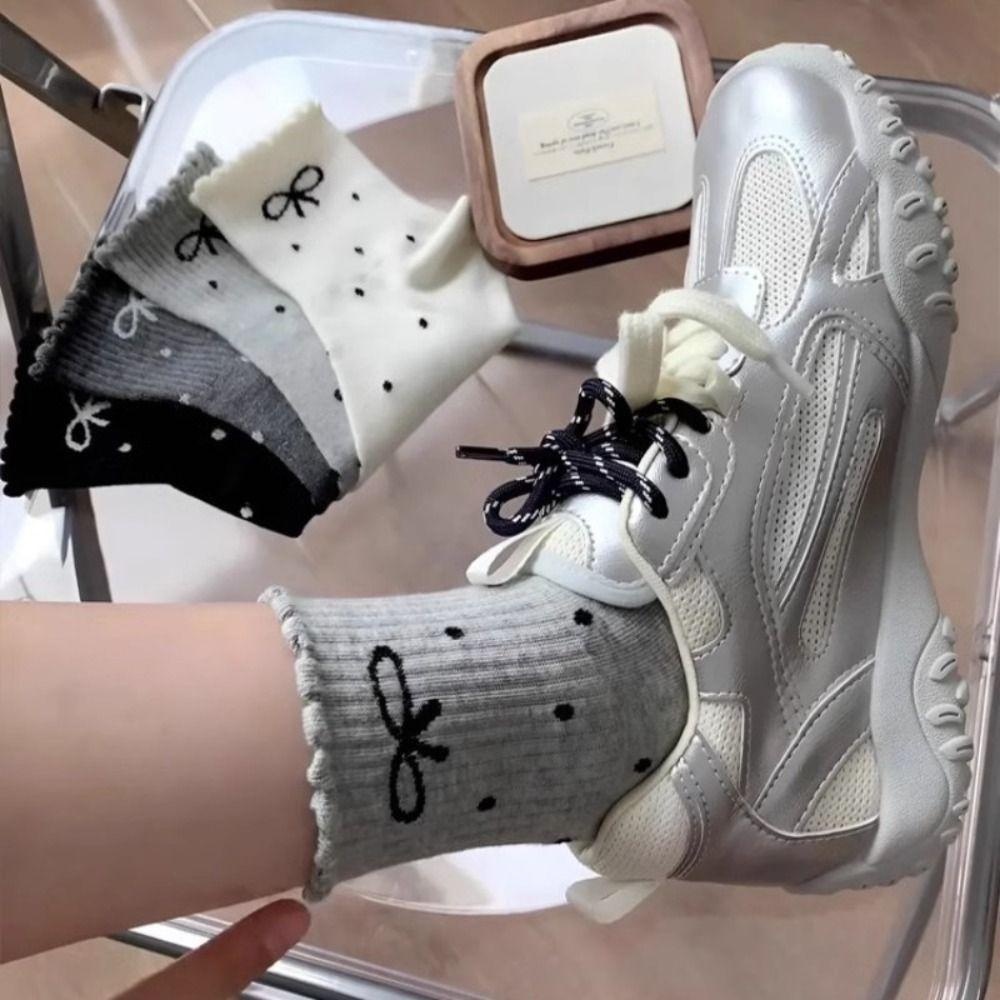 ฟอง จุด ถุงเท้า,ฤดูใบไม้ผลิและฤดูใบไม้ร่วงน่ารักถุงเท้าหลอดกลาง, ระบายอากาศของขวัญสาวสบายๆนัวเนียจุดถุงเท้าสําหรับผู้หญิง - รูปที่ 5