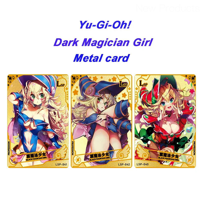 ✨ DIY 1pcs/set Yu-Gi-Oh! Metal card Dark Magician Girl Anime collection card Board game card toys Fl