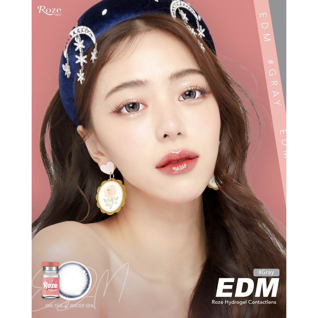 🔥คอนแทคเลนส์ Hydrogel 💕ขนาดกลาง💕 EDM (Rozelens)