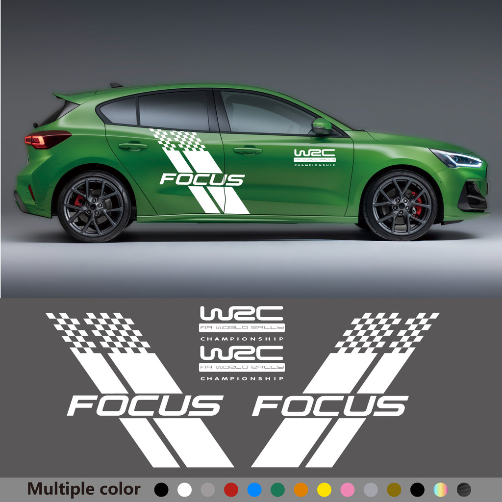 รถทั้งสองด้านสติกเกอร์สไตล์ Auto Racing กีฬาจัดแต่งทรงผมไวนิลฟิล์ม Decal ใช้กับ Ford Focus 2 3 MK2 M