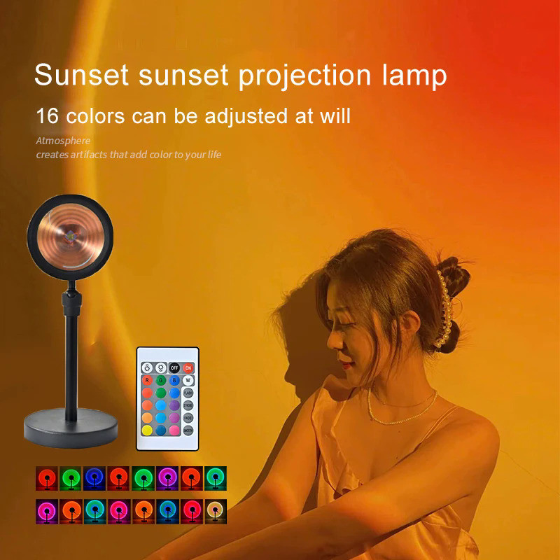 Led Usb Sunset Lamp Projector Home Decor Night Lamp Portable Mood Light For Living Room Wall Photogr