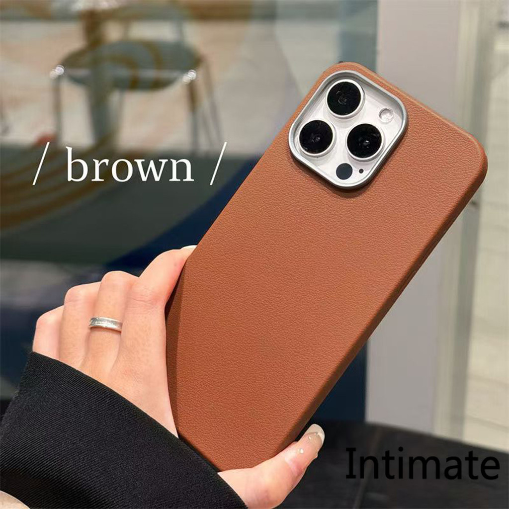 Samsung Galaxy S24 S23 S22 S21 S20 Ultra Plus FE Note 20 Ultra Simple และ Plain Leather Anti Drop Phone Protective Case Cover
