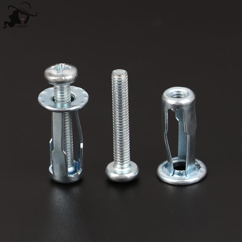 Lishu 10 ชุด M4/M5/M6 Jack Nuts รถโลหะสกรูกลีบถั่วสกรูสําหรับ Hollow Wall Iron Skin th