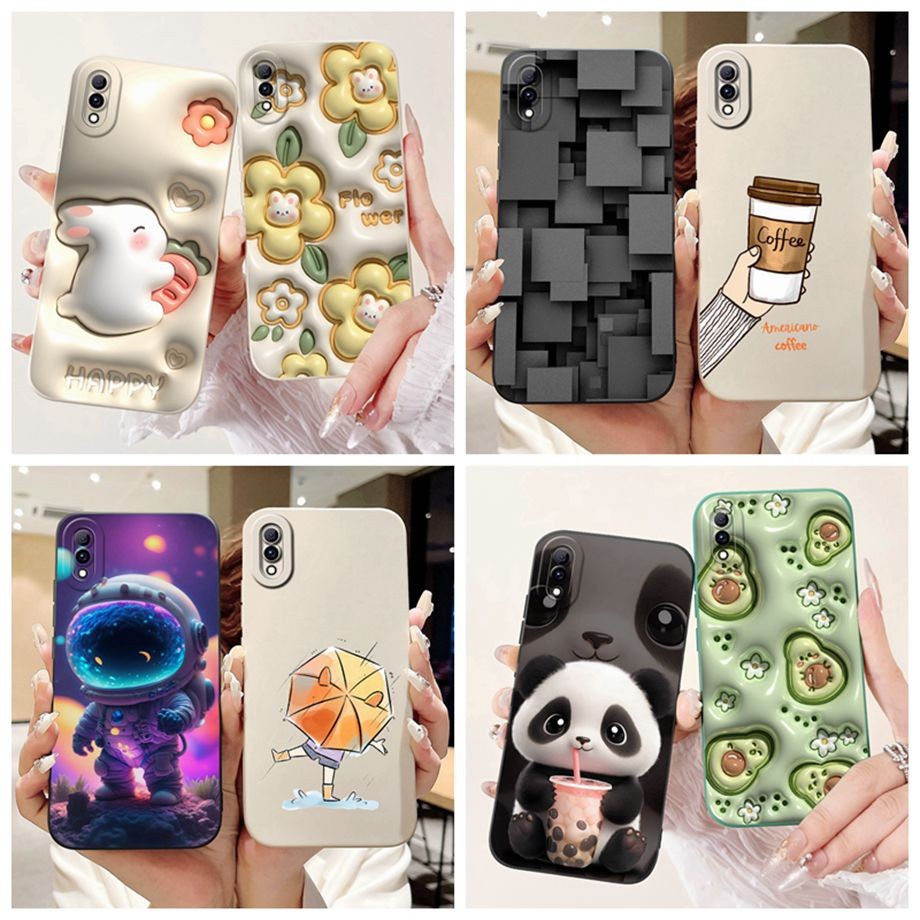 Vivo Y97 กรณี 6.3 นิ้วการ์ตูนหรูหราดอกไม้ทาสีกันกระแทก Soft TPU กันชนสําหรับ Vivoy97 Y 97 เคสโทรศัพท