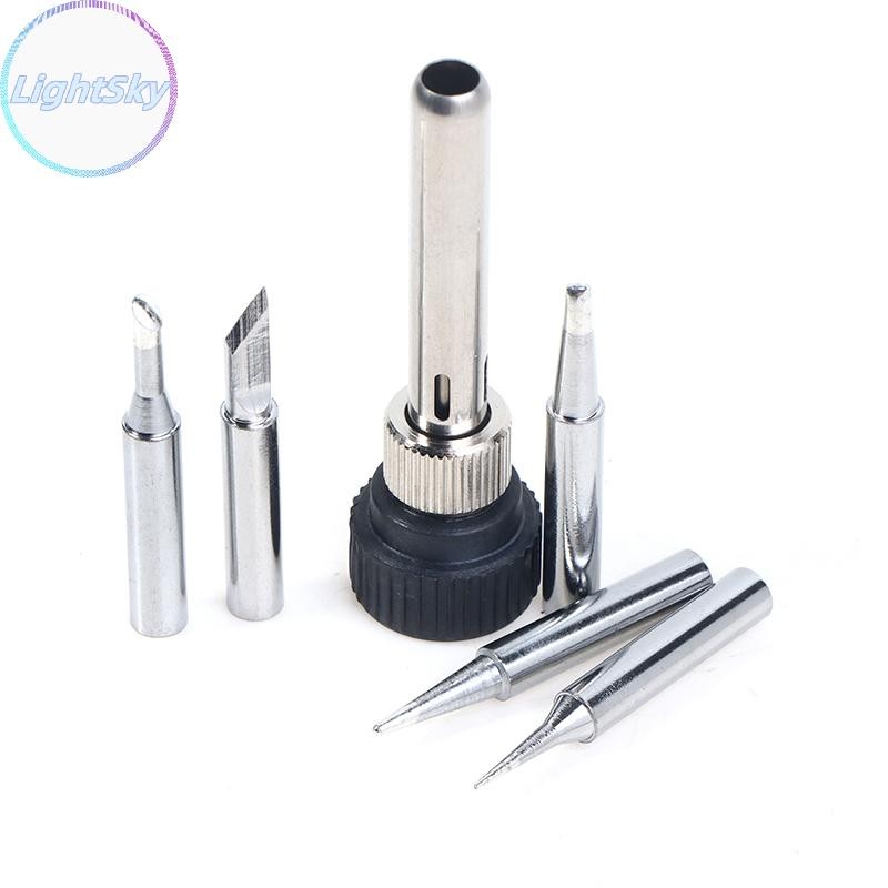 Lightsky สําหรับ ESD 8552D 936 737D 898D 907 HAKKO ปลายเหล็ก Cannula ปลอกและ 5 X หัวแร้งเคล็ดลับสถานีบัดกรีเหล็กอะแดปเตอร์ TH