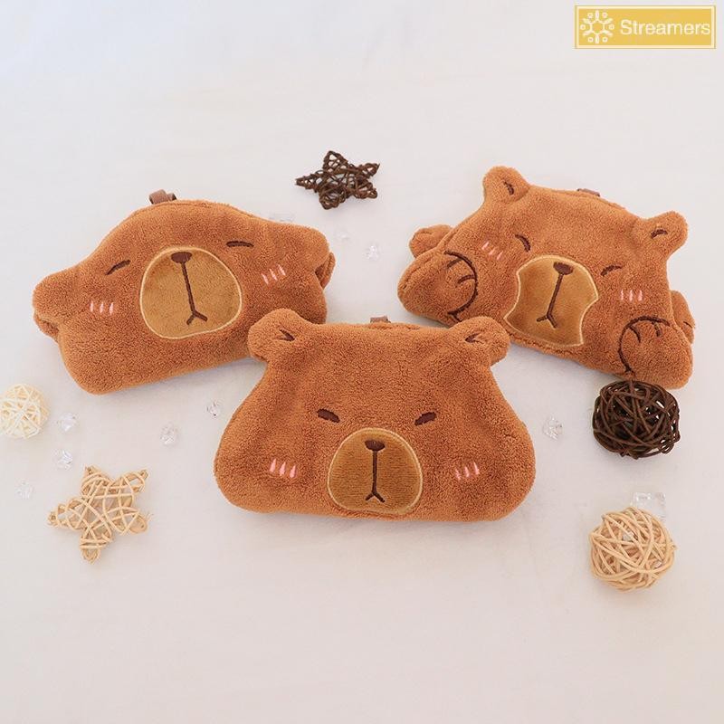 {Streamers} ผ้าเช็ดมือ Capybara น่ารักการ์ตูน Capybara ห้องน้ํา Kerchief การดูดซึมน้ําที่แข็งแกร่งผ้าขนหนูดูดซับติดผนังใหม่