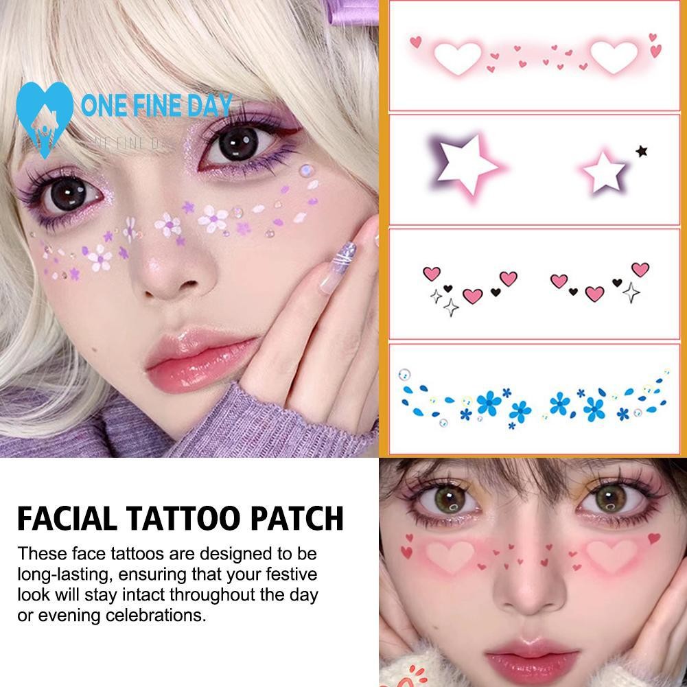 น่ารักหวานแต่งหน้าสติกเกอร์ Star Love Blusher Face สติกเกอร์สักทาสี A5o7