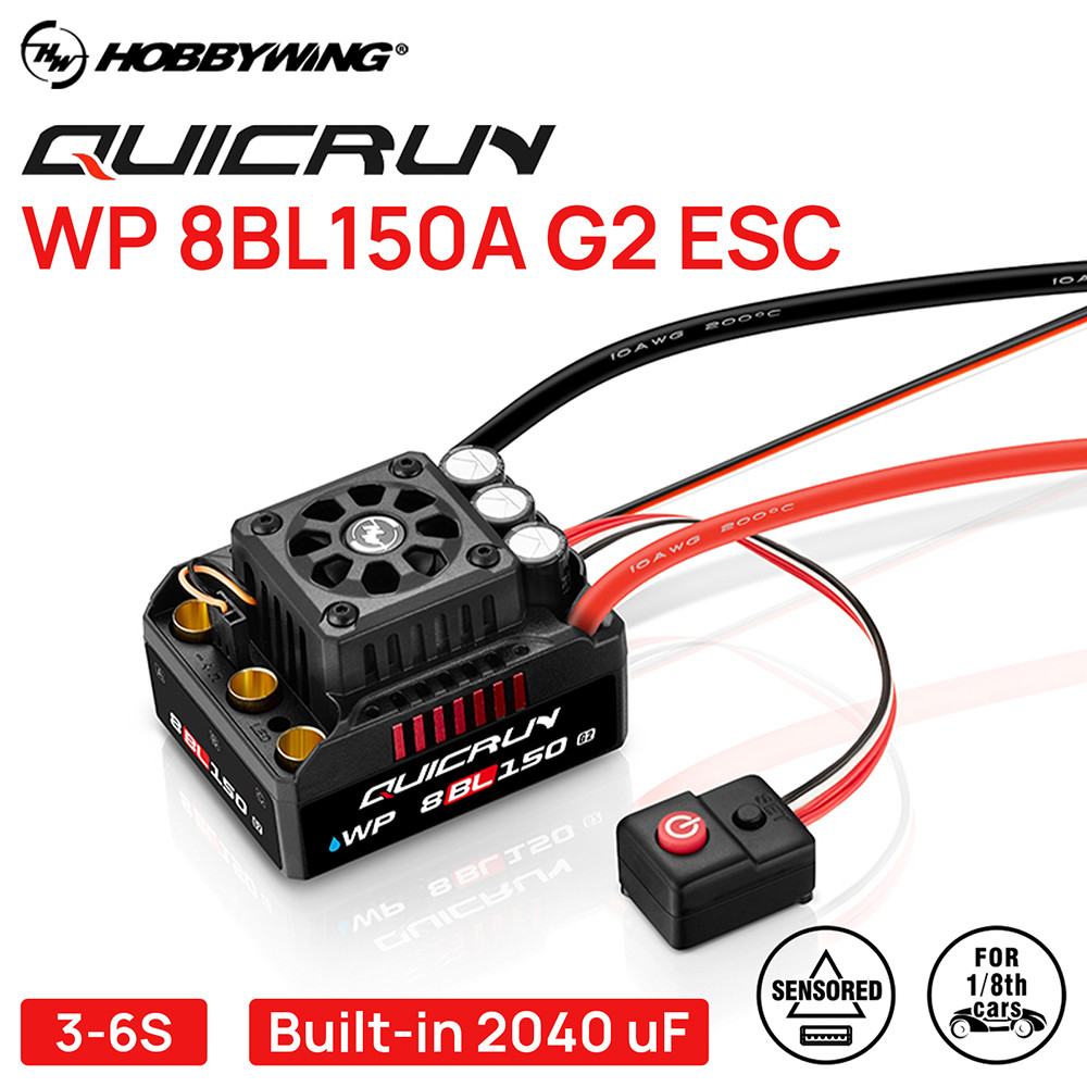 Hobbywing QuicRun WP 8BL150 G2 3-6S 150A Brushless ESC สําหรับ 1/8 RC รุ่นรถ LCD LED ESC โปรแกรมการ์