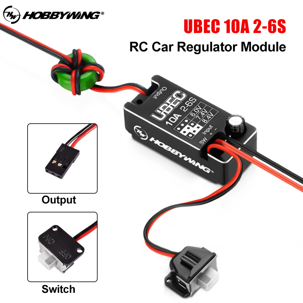 ใหม่ Hobbywing กันน้ํา UBEC 10A แรงดันไฟฟ้าโมดูล 2-6S 6 V/7.4 V/8.4 V ปรับโลหะ BEC สําหรับ RC รถอุปกรณ์เสริม