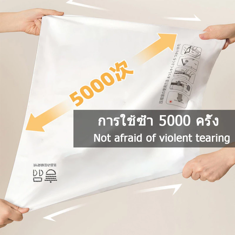 ถุงสูญญากาศ อุปกรณ์จัดเก็บเสื้อผ้า พร้อมเครื่องดูด ถุงเก็บผ้าสูญญากาศ ถุงสูญ ประหยัดพื้นที่จัดเก็บ สูญญากาศมีจุกวาวล์ ในกระเป๋าเดินทาง thumbnail 8