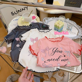 แขนสั้นลำลองสำหรับเด็ก สาว Casual การ์ตูนโบว์พิมพ์ด้านบน 202…