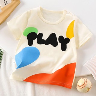 เสื้อยืด สำหรับเด็ก พิมพ์ลายการ์ตูนสุดน่ารัก เสื้อยืด คอกลม …