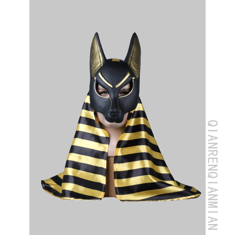 Death God Anubis Jackal God Mountain Dog Wolf Head Sorrow คอสเพลย์ Demon Mask ฮาโลวีนตลกหมวก