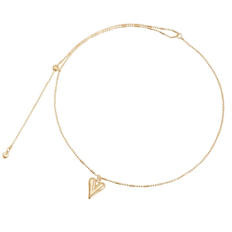 BTF สร้อยคอจี้สัญลักษณ์หัวใจแฟชั่นโซ่บางสวมใส่ทุกวันเครื่องประดับคอ