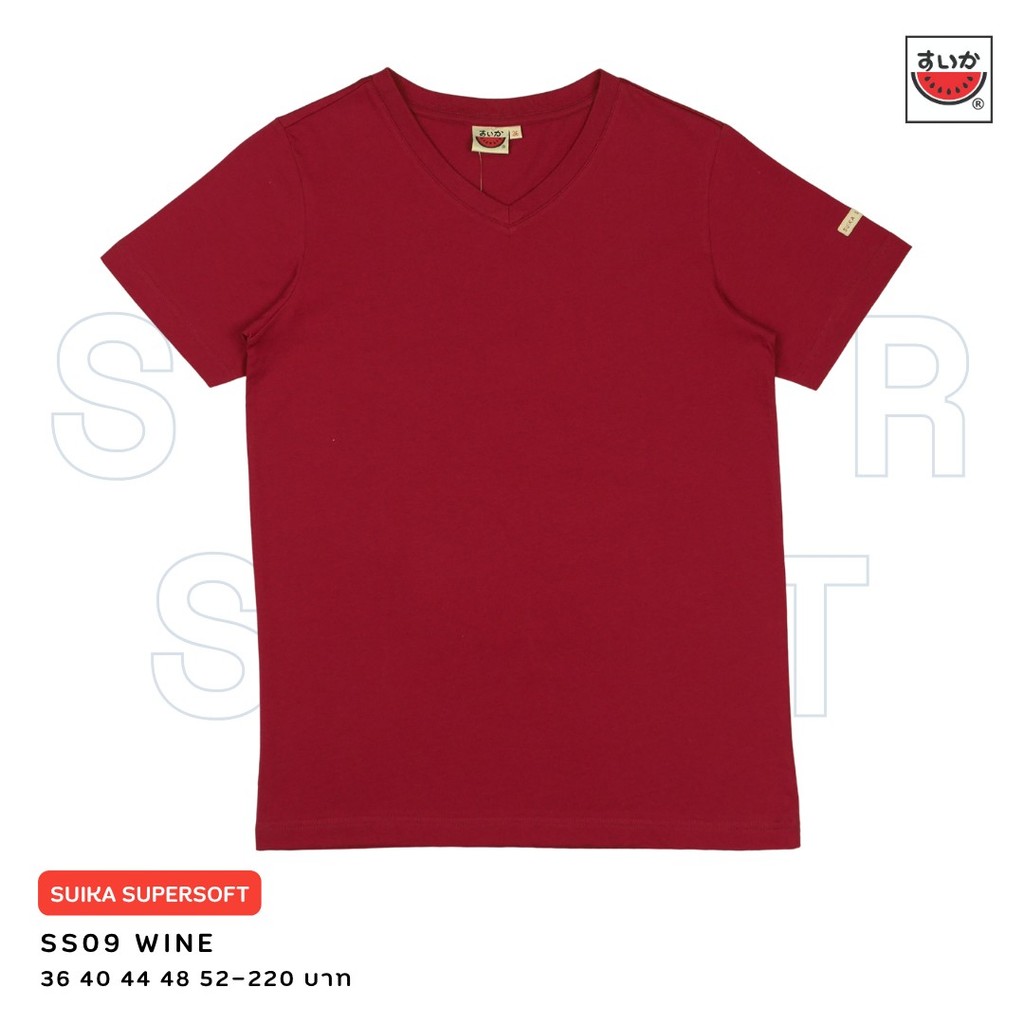 เสื้อแตงโม (SUIKA) - เสื้อยืดคอวีแขนสั้น SUPERSOFT สี SS09 SS12 SS24 SS25 SS26 — صورة 3