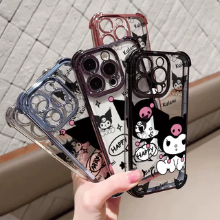 จัดส่งทันที เคสสำหรับไอโฟน15 ตัวการ์ตูนคุลมดำ เคสใส For IPhone11 12 13 14 15 16 ProPROMAX 7/8PLUS X XR XS สีมุมกันกระแทก