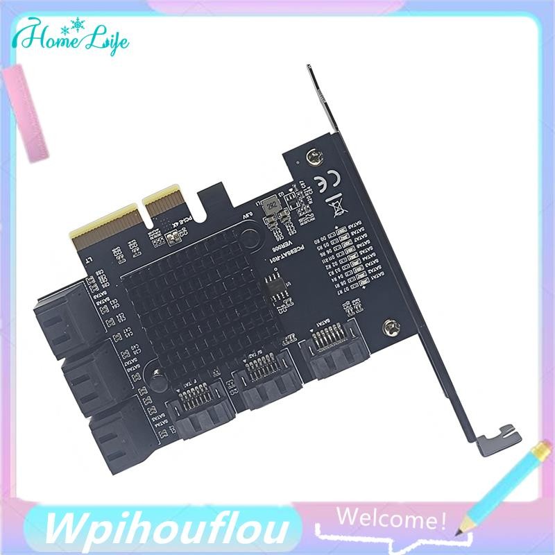 พอร์ต SATA 3 PCIe 1X Express การ์ดขยาย 9 คอ PCIE เป็น SATA Controller Multiplier 6Gbps อะแดปเตอร์