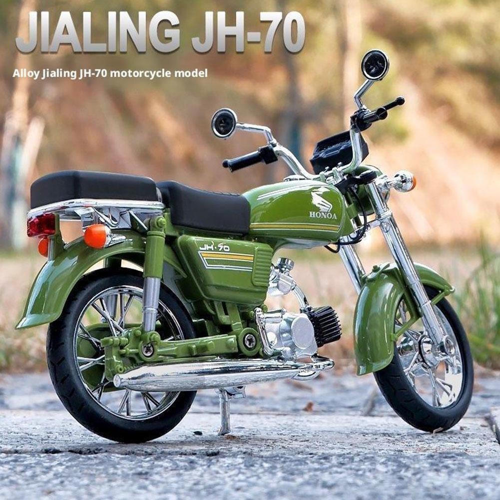1/10 Jialing JH-70 โมเดลรถจักรยานยนต์จําลองโลหะผสมเชื่อมโยงของเล่นเด็กเสียง L7O0