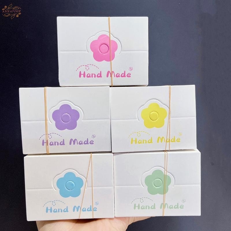 Ank 100 ชิ้น/ล็อตกระดาษบรรจุภัณฑ์แบบพับได้การ์ดดอกไม้สีสันสดใสสําหรับเครื่องประดับทํามือขายปลีกแขวนแท็กดอกไม้แสดงกระดาษแข็ง EN