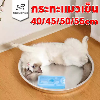 SKISOPGO กะทะแมวเย็น ที่นอนแมวเย็น Pet Bed กระทะแสตนเลสเย็นส…
