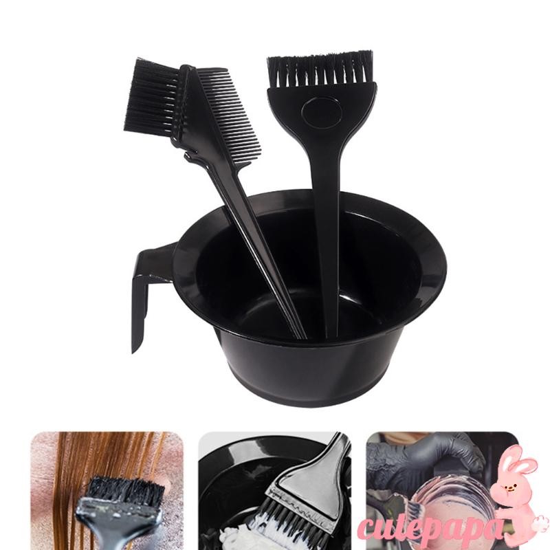 Cutep 3 ชิ้นแปรงทําสีผมย้อมผมแปรงและชามผสมชุดผมสองด้าน Dying แปรงสีผม Dying Br