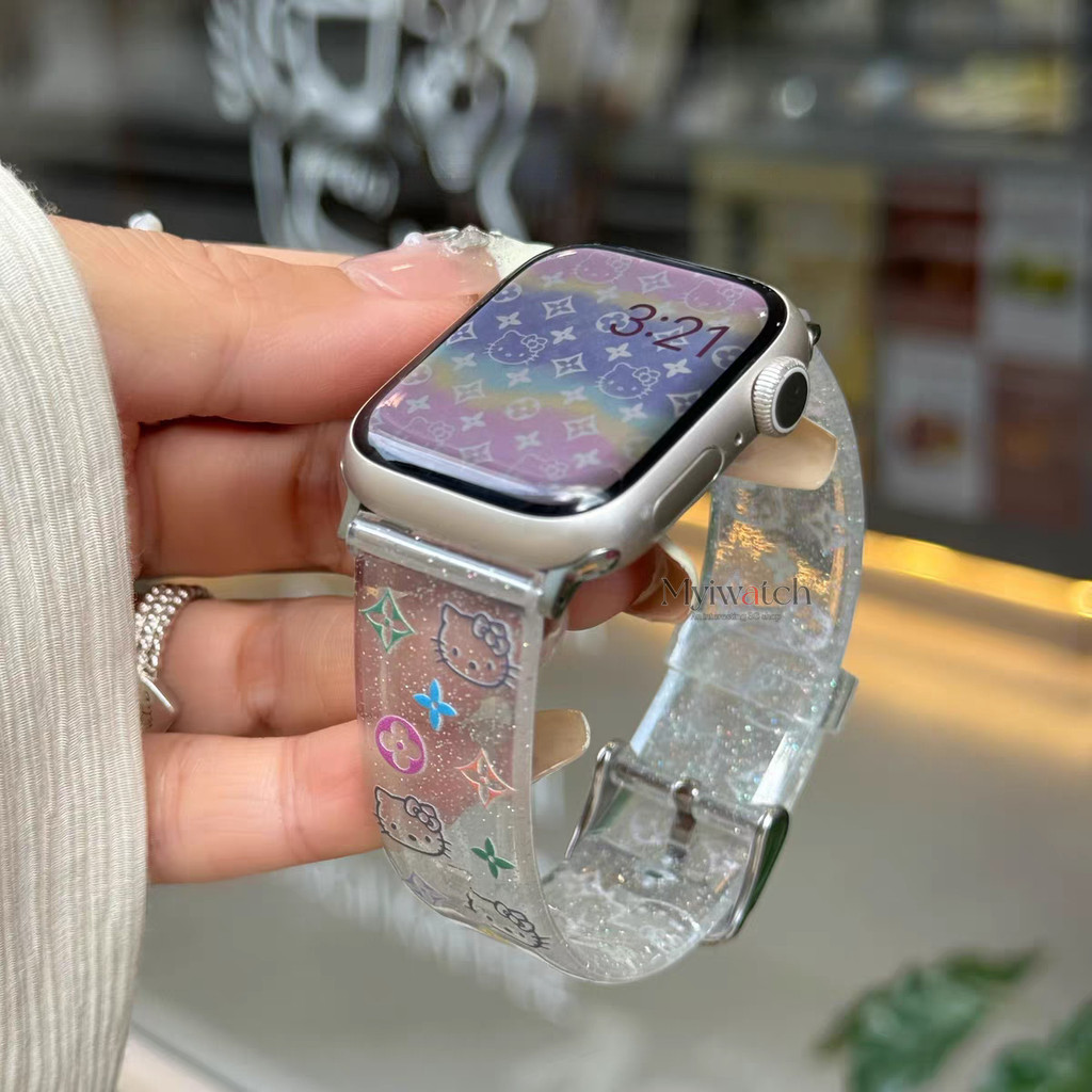 โปร่งใส Glitter Soft TPU สําหรับ iWatch Series Ultra 10 9 รูปที่ 3