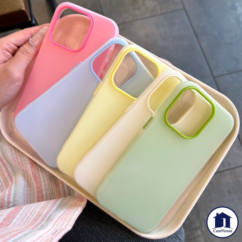 แฟชั่น 2 ใน 1 สีขนม เคสอ่อน เข้ากันได้กับ iPhone XR 11 16 15 13 14 12 Pro Max 7 8 6S 6 Plus X XS MAX