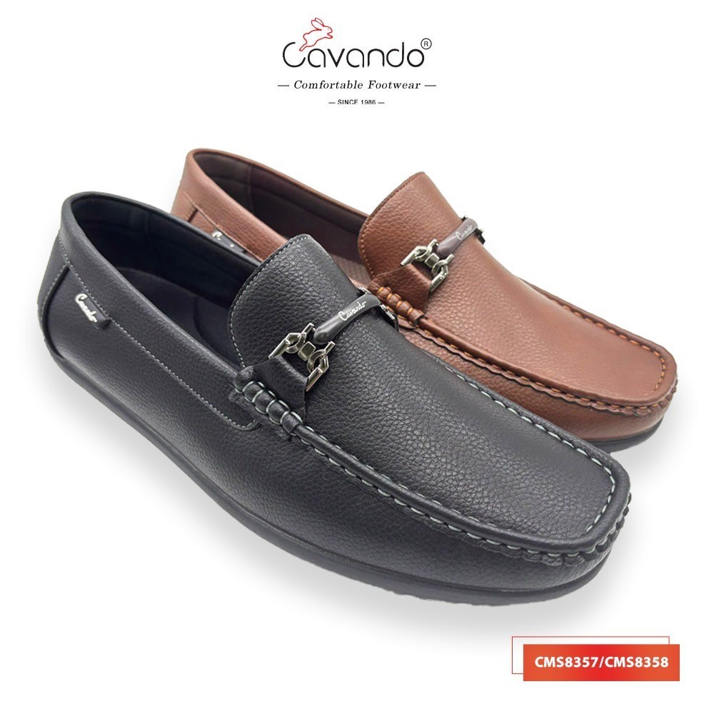 Cavando Men Loafer Shoes CMS8357/CMS8358 สีดํา/น้ําตาล - Kasut Loafer Lelaki Kulit PU