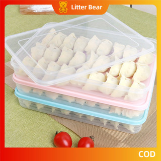 (COD)Dumpling Kotak Plastik / Makanan Kotak Penyimpanan / Wadah Penyimpanan serbaguna kotak / Kotak Penyimpanan Pangsit
