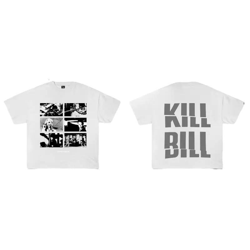 KATUN เสื้อผ้าผ้าฝ้าย A-chock 100% 220g | "Kill Bill" ดีไซน์เสื้อยืดกราฟิก | ไหล่ไม่สม่ําเสมอ Fit St