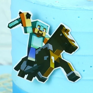 ป้ายปักเค้ก ไมน์คราฟต์ MINECRAFT ป้ายวันเกิด ป้ายตกแต่งเค้ก ป้ายแต่งเค้ก
