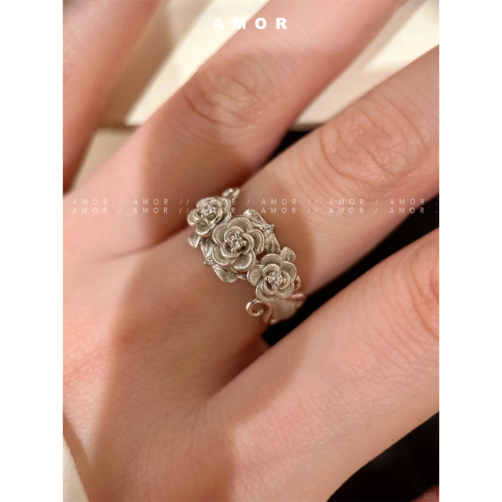 แหวนโรสโกลด์สไตล์ยุคกลาง ออกแบบอย่างประณีต ขนาดปรับได้