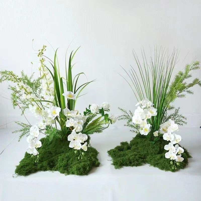 ประดิษฐ์ Greenery พืชดอกไม้ปลอม UV ทนขนาดใหญ่ Bunches ภายนอก Faux พืช Bushes สําหรับสวนกลางแจ้งด้านหน้างานแต่งงานตกแต่ง Yard Decor