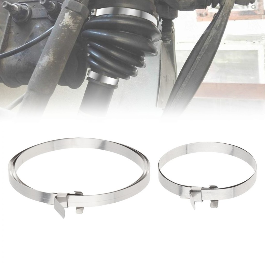 2 ชิ้น 304 สแตนเลสขนาดเล็กและขนาดใหญ่ Universal ปรับ CV BOOT CLAMP ไดรฟ์เพลา Joint BOOT Crimp CLAMP ชุด