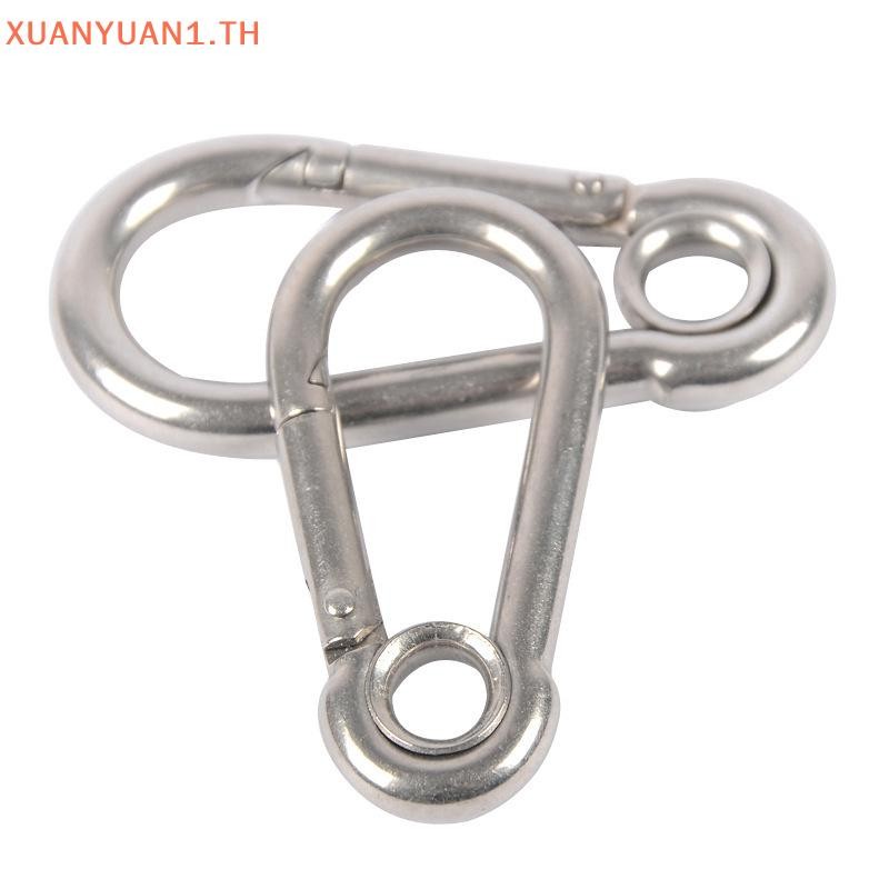XUAN M4 M5 M6 M7 M8 สแตนเลส Carabiner Carbine Snap Hook พร้อมตาไก่สปริงหัวเข็มขัดพวงกุญแจ TH