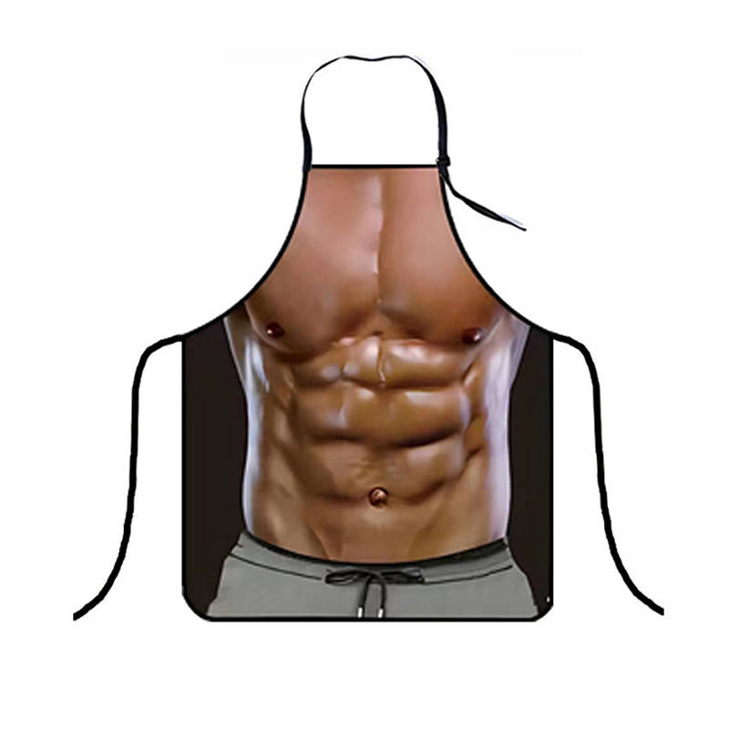 Creative Personality Muscle Abdominal Muscle Fierce Man Funny Kitchen Apron Home Waterproof Smock D2
