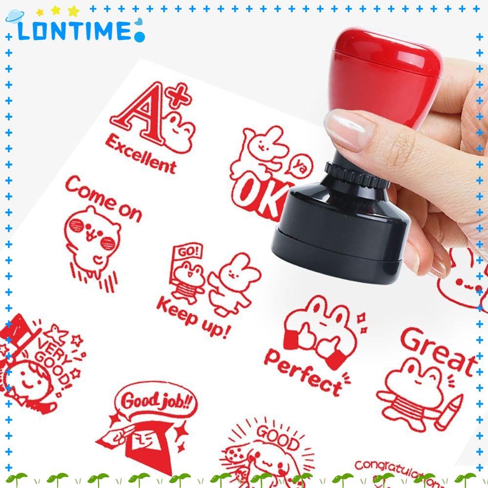 LONTIME ครู Encourage แสตมป์, สรรเสริญ Emoticons Scrapbooking Seal Emoticons Seal, ทนทาน DIY ครูอุปกรณ์ Comments Seal