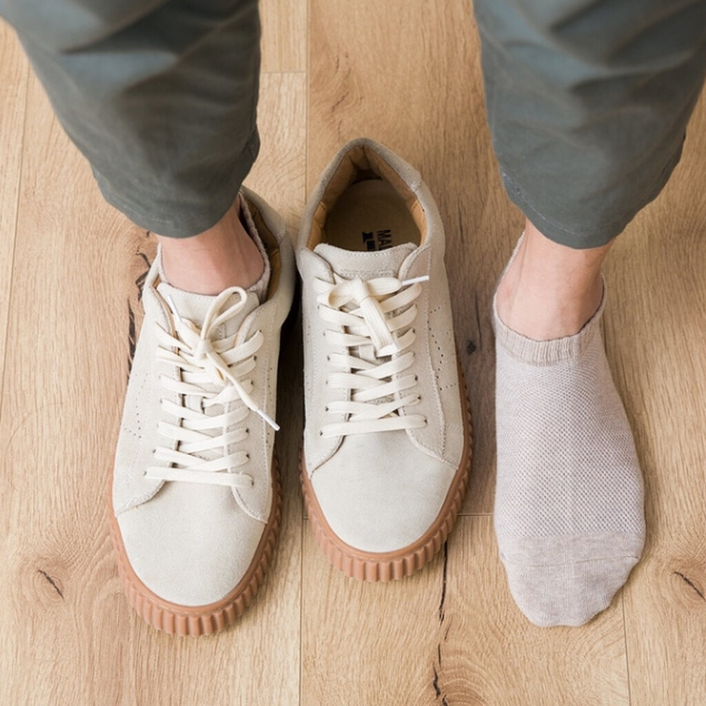 ถุงเท้าข้อสั้นพอดีตาตุ่มผู้ชาย #32 ตาข่ายระบายอากาศด้านบน ผ้าฝ้าย 80% สีพื้น เนื้อนุ่ม สไตล์มินิมอล คุณภาพดีมาก - รูปที่ 2