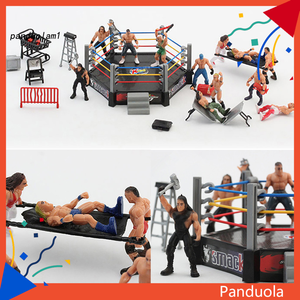 PANDU 1 ชุด Wrestling Playset ที่สมจริง DIY Mini Wrestling Action Figure Play ชุดสําหรับเด็ก
