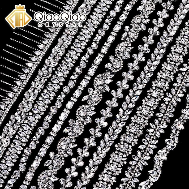 QIAO Hot-Fix คริสตัล Rhinestone.Trim DIY สำหรับการติดด้วยเหล็ก อุปกรณ์เสริมสำหรับริบบิ้น รองเท้า และกระเป๋า