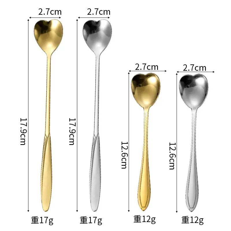 Kitchen Items 12/17.8cm รูปทรงดอกไม้ต่างๆ สีทองกับสีเงิน ช้อนสแตนเลส ช้อนกาแฟ - รูปที่ 4